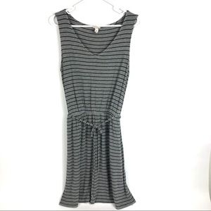 Merona Dress Gray with Black Stripes Knit V-neck